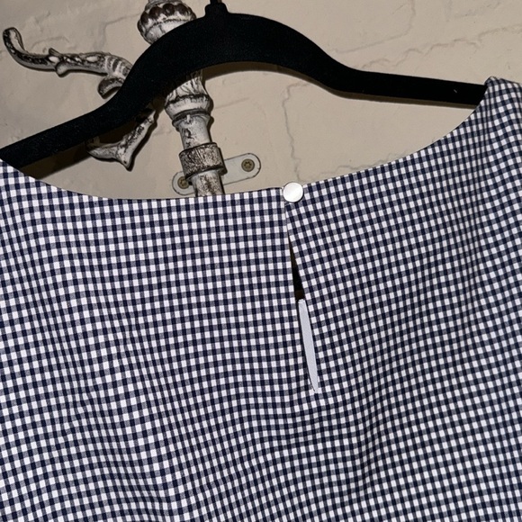 Talbots peplum blouse lined tank top sleeveless size 10 NEW stretch gingham - Picture 4 of 5